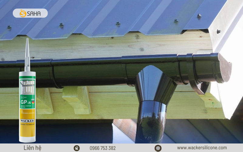 Keo wacker GP-N trám Mối nối giữa các đoạn máng xối