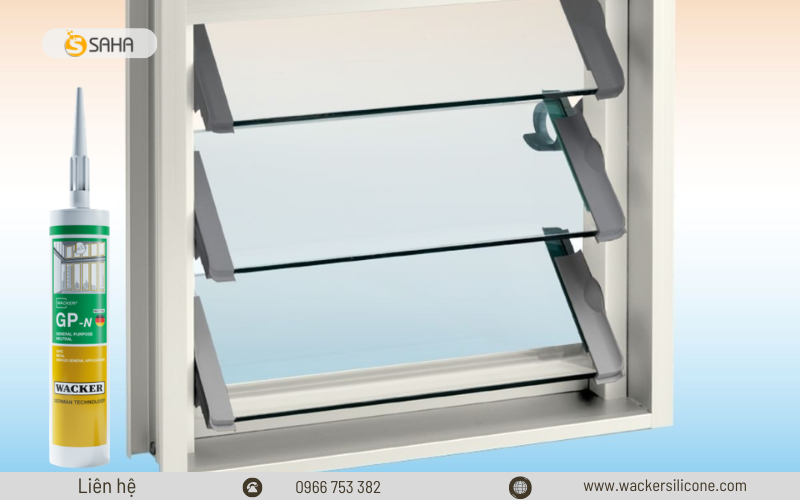 keo silicone Wacker GP-N trám cửa thông gió