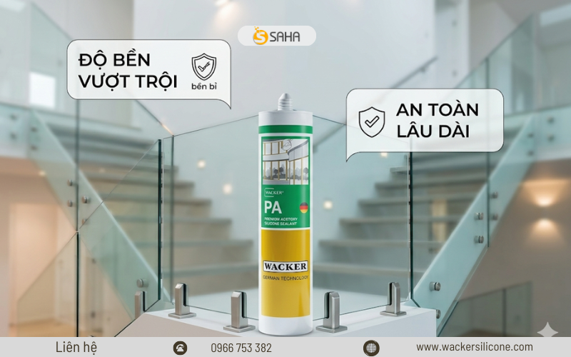Wacker PA thi công vách kính cầu thang