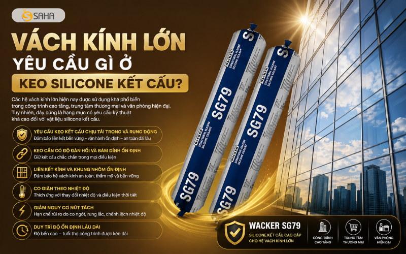keo Wacker SG79 cho vách kính