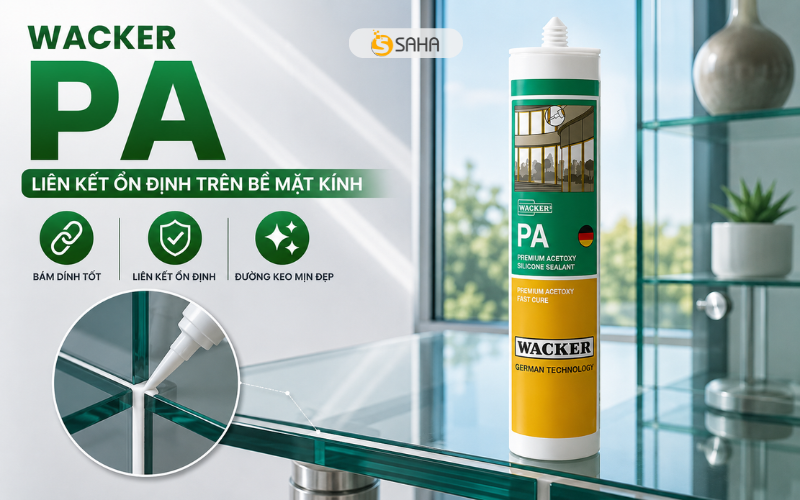 keo silicone trám kính với kính