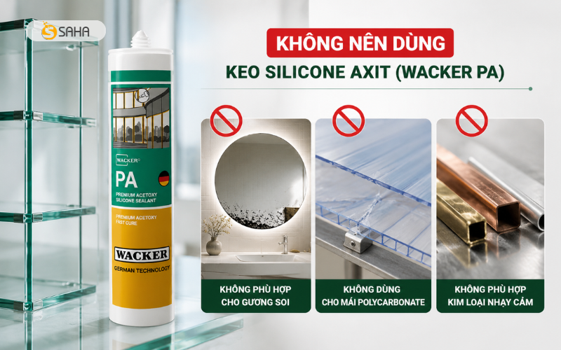 keo silicone trám kính với kính