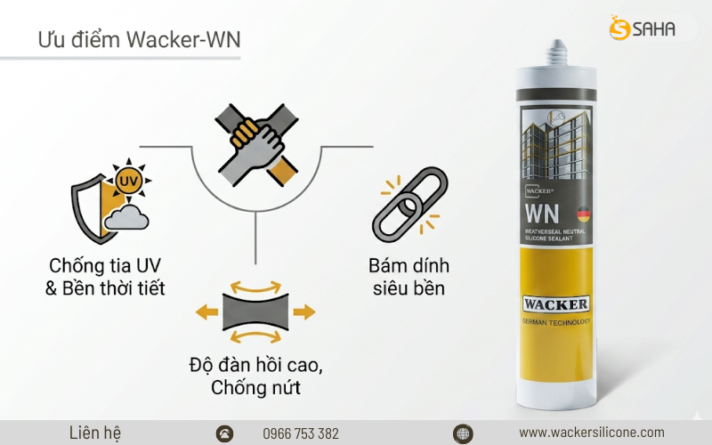 Ưu điểm của keo silicone Wacker-WN