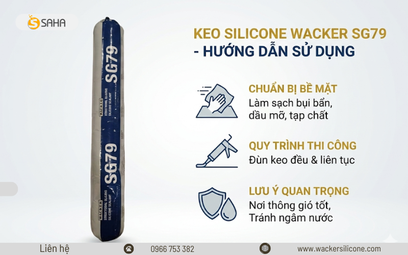 Hướng dấn sử dụng keo Wacker SG79 đúng cách